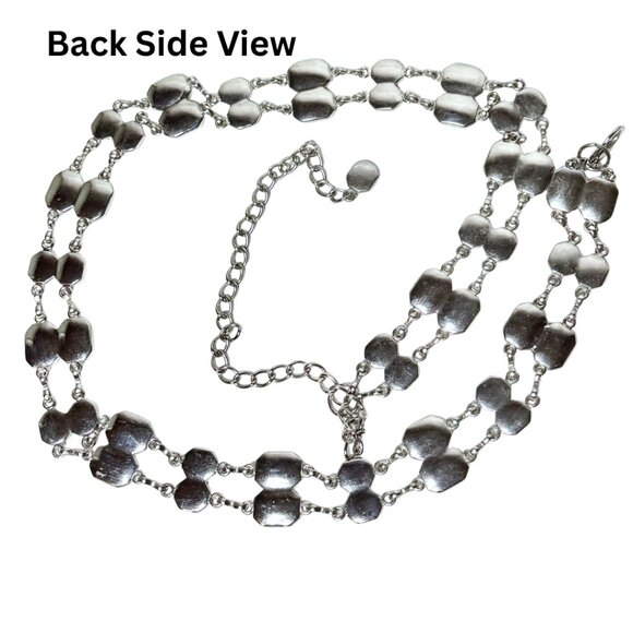 Vintage Women's Chain Jeweled Belt Silver/Gold Jeweled Rhinestone Metal SZ: S-M - Picture 5 of 9